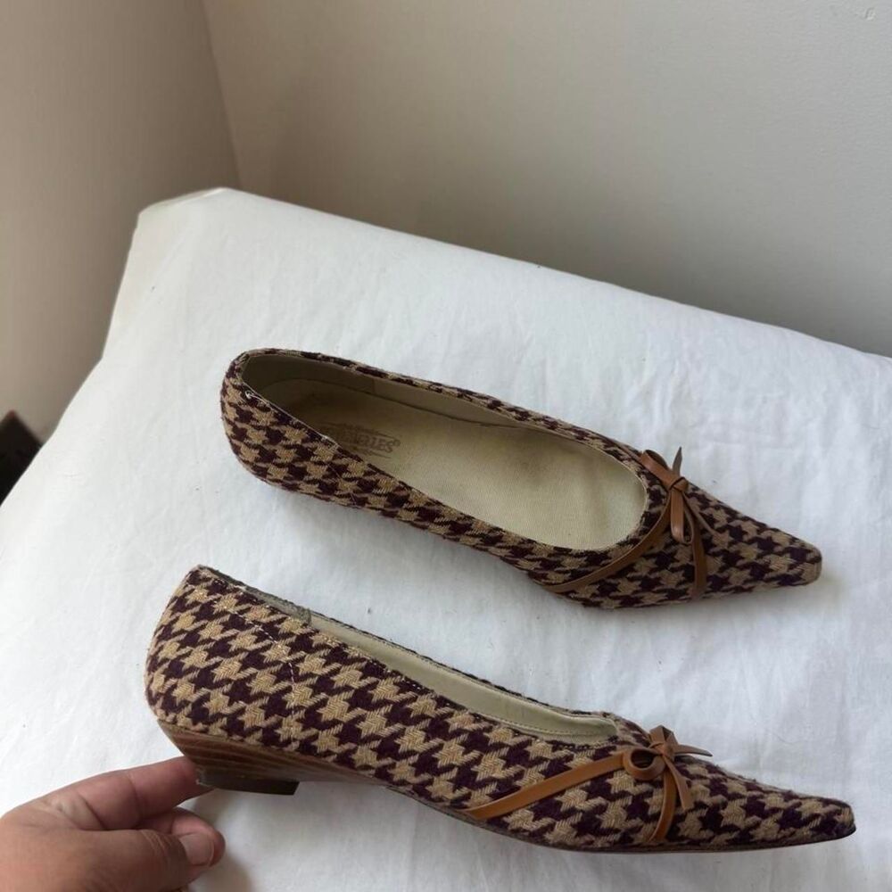 Vintage Y2K Seychelles Soft Style Houndstooth Bow Pumps – Size 6